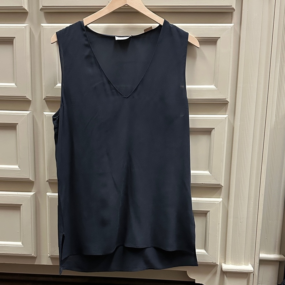 Equipment Black Silk Sleeveless TTop